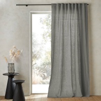 Штора Из осветленного льна со шторной лентой Private 140 x 350 см серый AM.PM  фото, kupilegko.ru